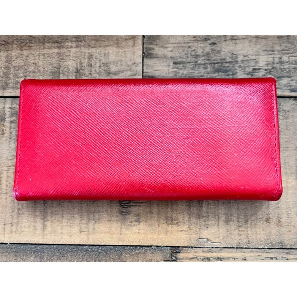PRADA Red Saffiano leather key holder/card case double snaps (repainted) - Picture 2 of 14